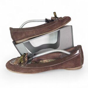 Sperry Top-Sider Suede Kilted Bow Slip-on Loafers Brown 9774589 Women's 8M
